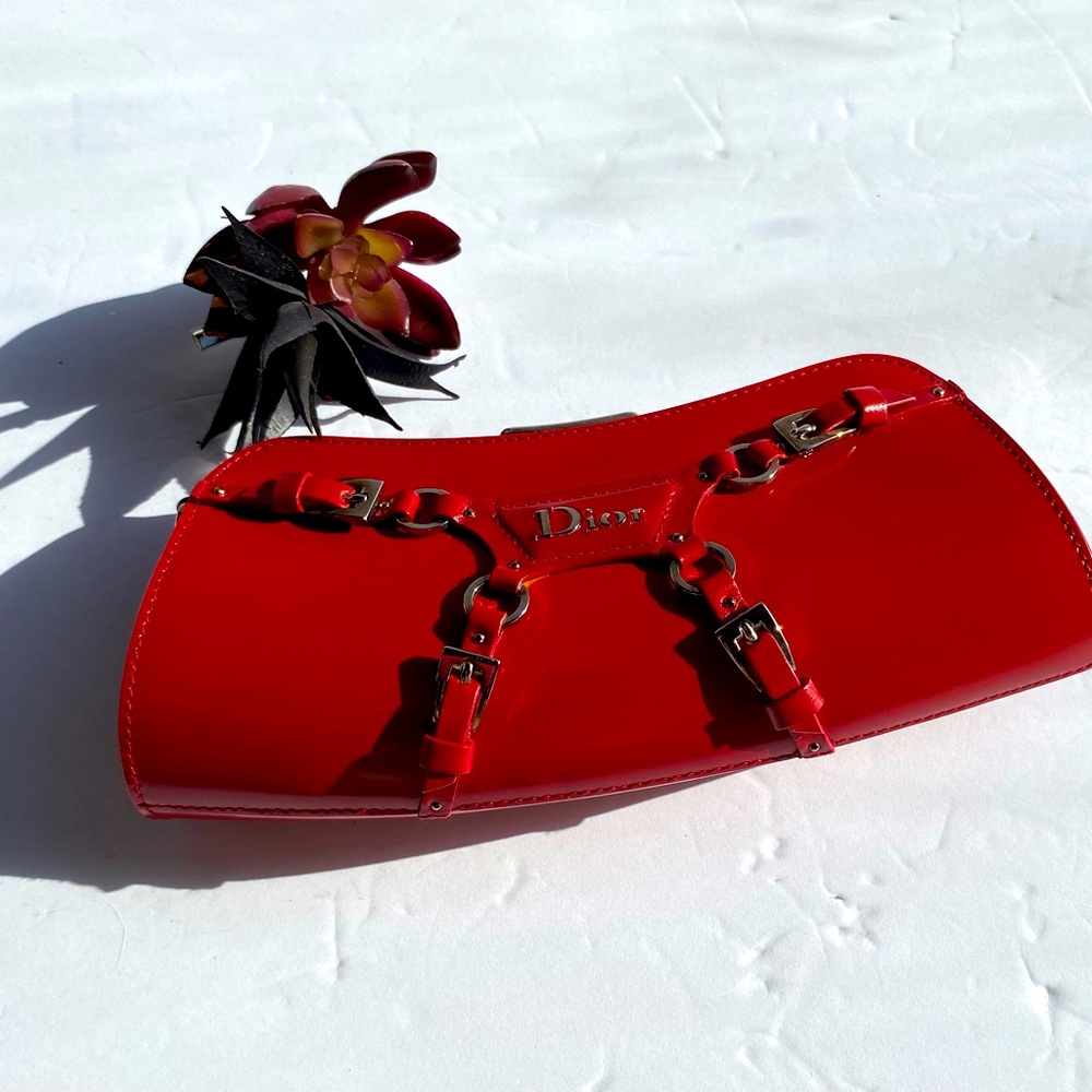👜Pre Loved Christian Dior Clutch Purse Patent Leather-Small